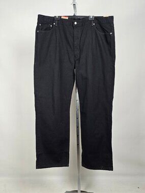 Levi’s 505 Black Denim Jeans Regular Fit Straight Leg Mens Size 48x34